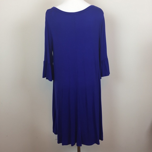 Umgee Blue NWT Keyhole Bell Sleeve Dress - Picture 4 of 4